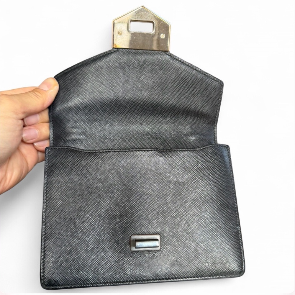 Prada Black Saffiano Leather Bag with Chain Strap. Comes with COA - Picture 8 of 17